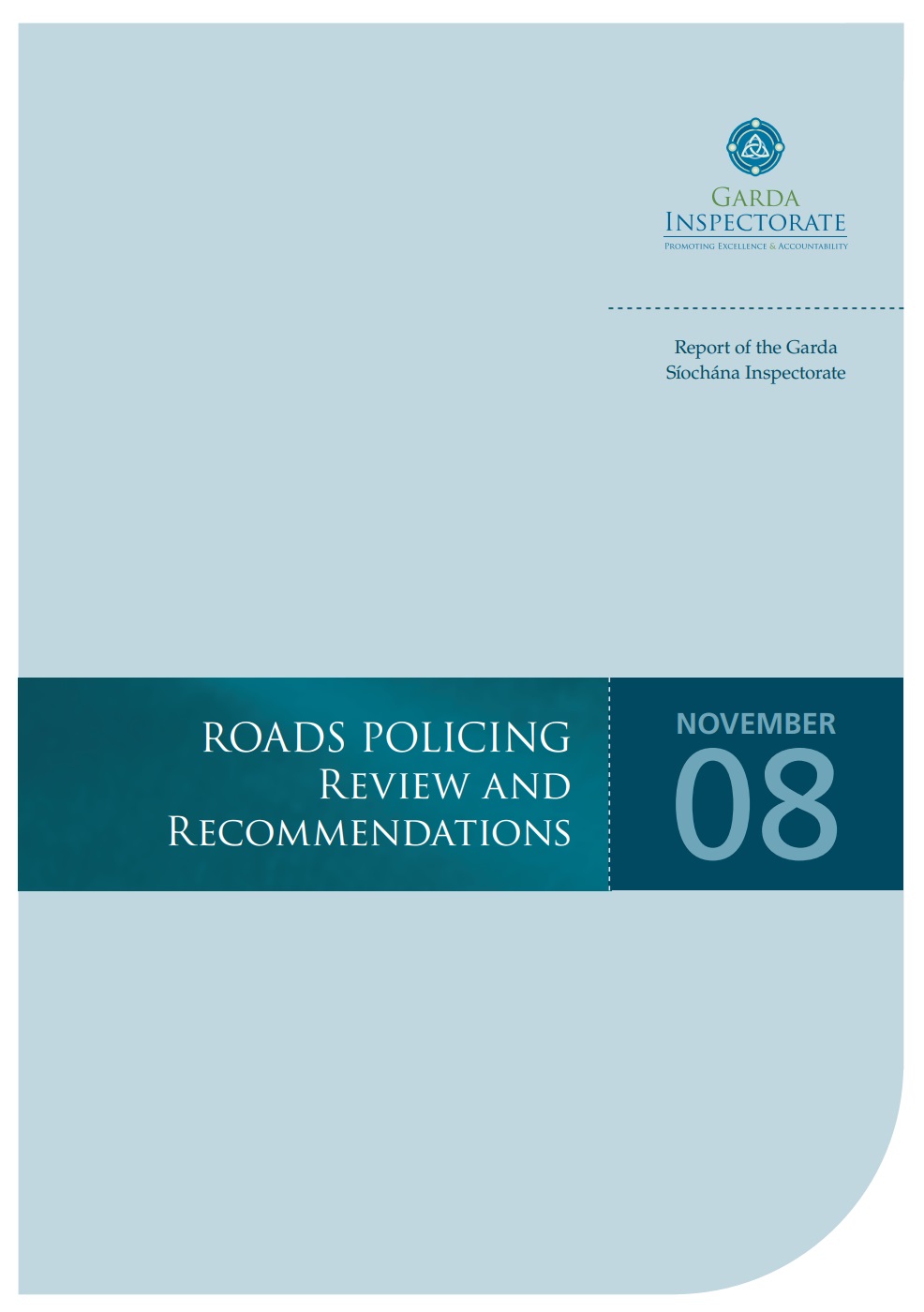 Cover of Roads Policing – Review and Recommendations - Report. Click to read.