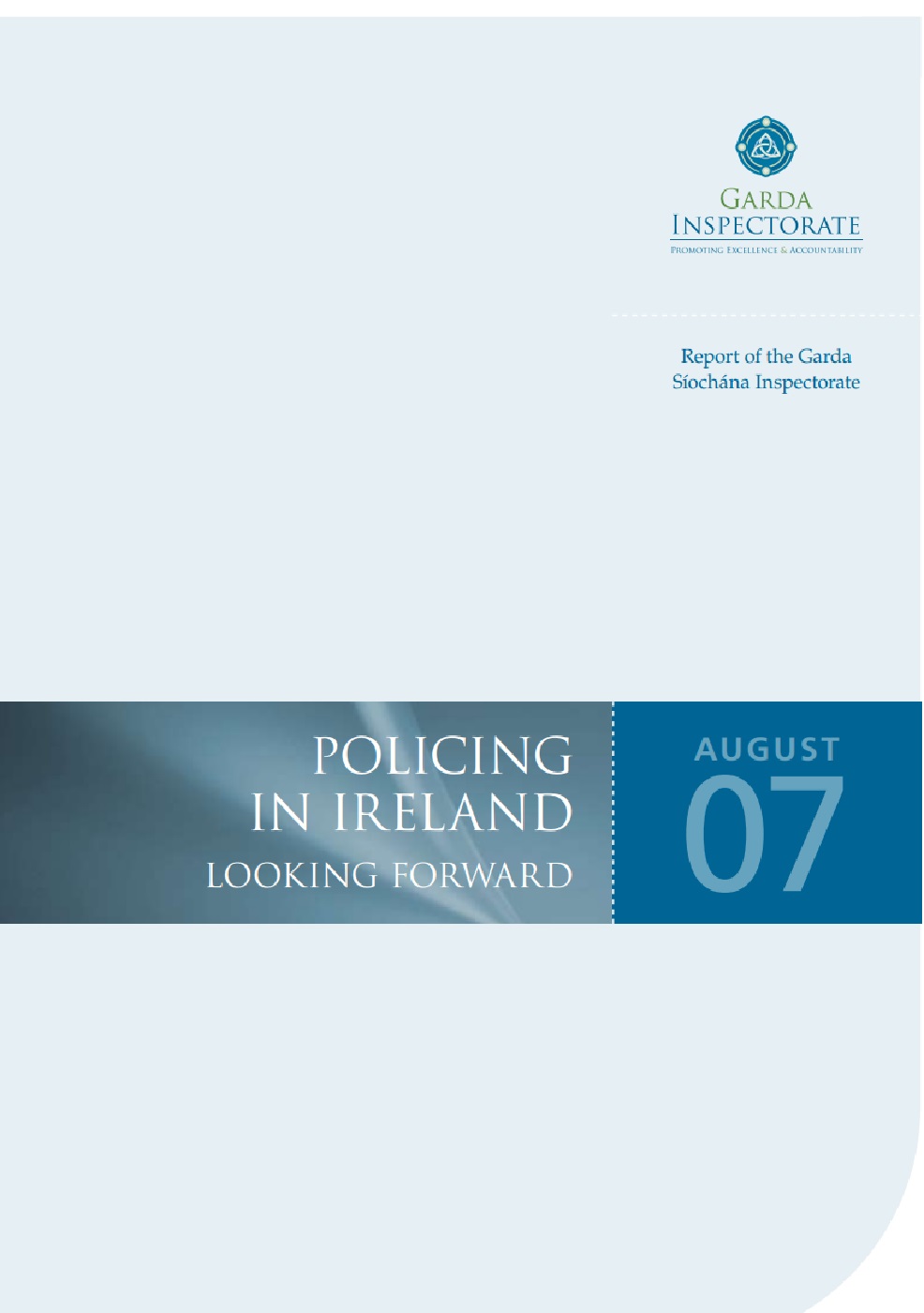 Cover of Policing in Ireland – Looking forward. Click to Open